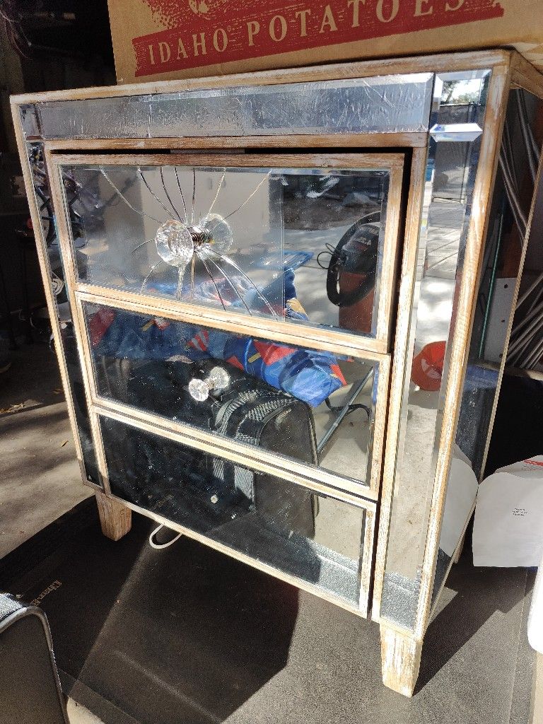 Mirrored End Table