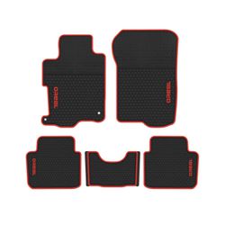 Car Floor Mats Replacement for Accord 9th 2013 2014 2015 2016 2017 Front and Rear Seat Heavy Duty Rubber Liner Black Red Edge Vehicle Carpet Custom Fi