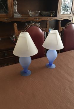 6 tee light lamps. About 13” long