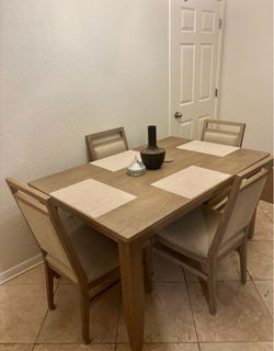 Dining Table Set + 4 Chairs - Like New