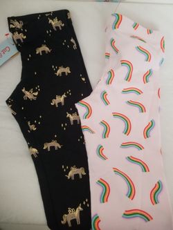 new girls Cat and Jack rainbow unicorn leggings sz.. 4/5