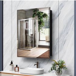 Brand New In The Box- 24 x 30 Inch Bathroom Medicine Cabinet with Mirror, Recessed Beveled Mirrored Medicine Cabinet with Adjustable Shelves for Bathr