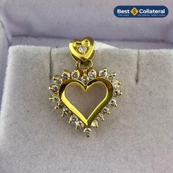 Diamond Heart Pendant In 14k Gold