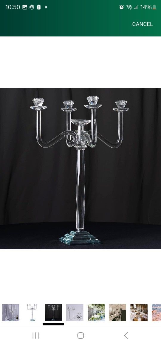5 Arms Glass Candle Centerpiece