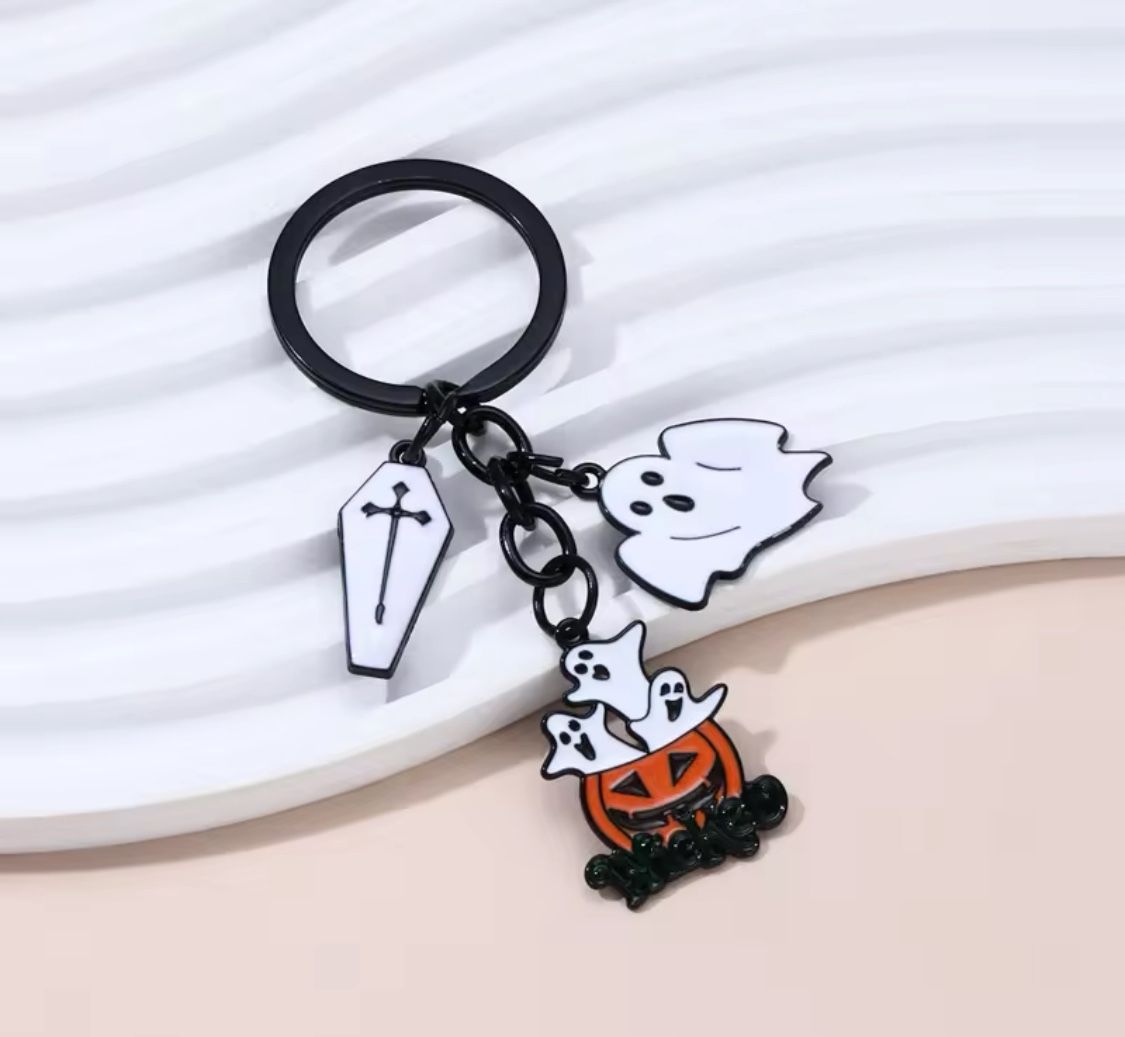 Brand New Spooky Ghost Halloween Charms Keychain