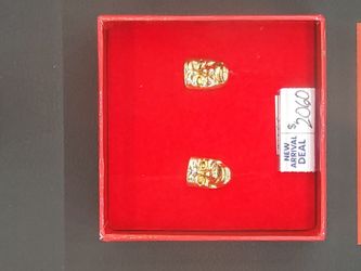 Gold-Tone Engraved Earrings Set