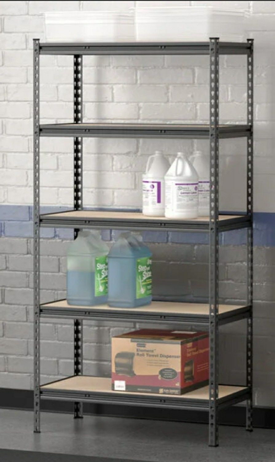 Garage Storage Steel Metal and 5 Wood Shelves