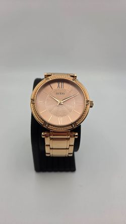 Guess U0636L5 Womens Dress Watch Rose Gold Tone Stainless Steel New Battery