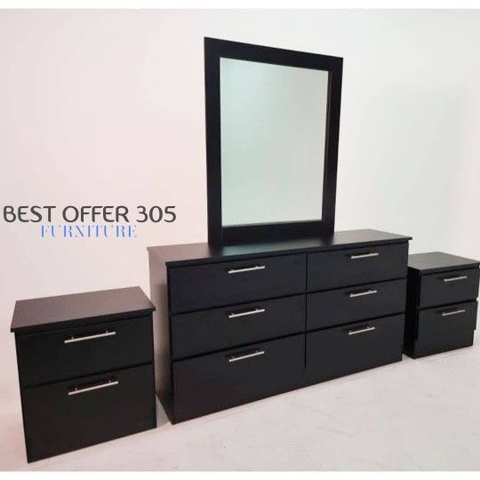 Dresser Mirror And 2 Nightstands Cómoda Espejo y 2 Mesitas de Noche,All Products : American Fashion Style Bags On Sale