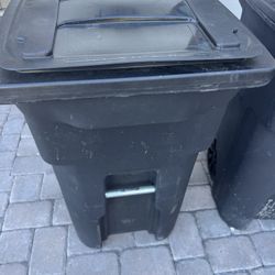 TWO Toter 64-Gallon Wheeled Trash Cans