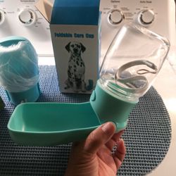 1  Blue Pet Water Dispenser.foldable Cup