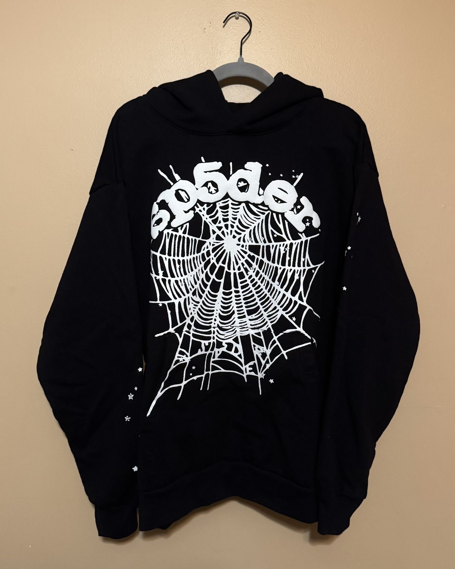 Sp5der Hoodie – OG Web Black/White (New) Size Large