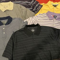 Lot Of Seven Men’s Short Sleeve Polo Shirts 