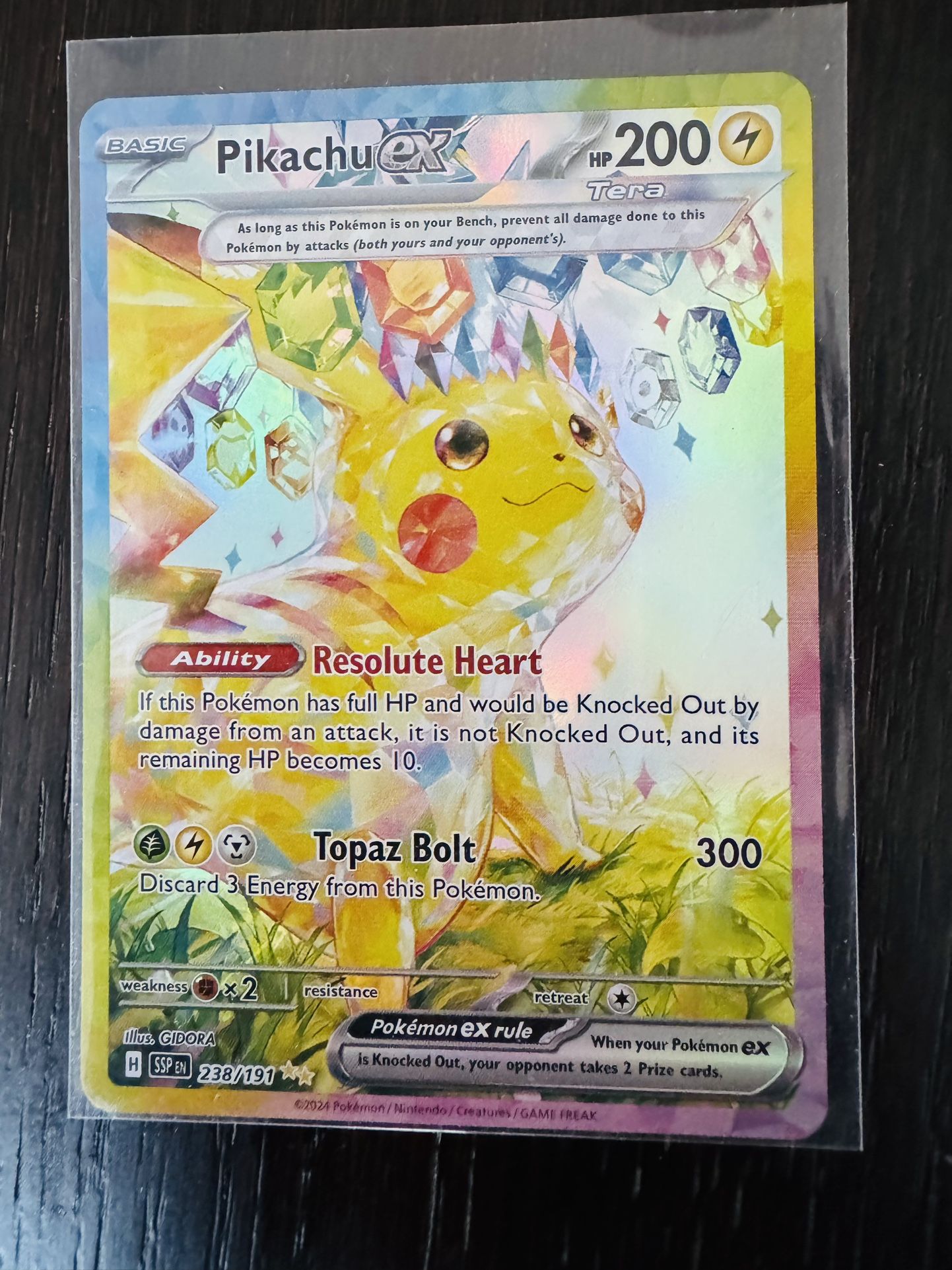 Pikachu EX Surging Sparks Chase Card Mint Condition