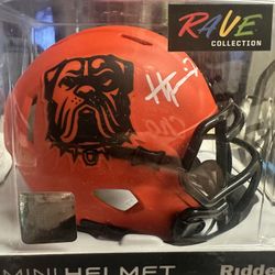 Harold Fannin Jr Signed Cleveland Browns Riddell Rave Speed Mini Helmet JSA
