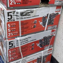 Bessey 5in multi-purpose rotating pipe and bench wise with swivel base each $60