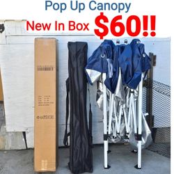 10x10 Pop Up Canopy With 8x8 Fabric - Blue, camping, picnics, party, events, emergencies, and more.
