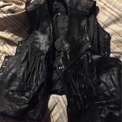 Large leather vest
