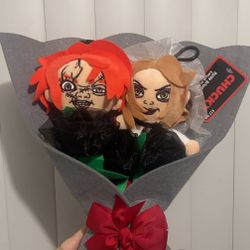 Chucky and Tiffany Plush Keychain Bouquet Ramo