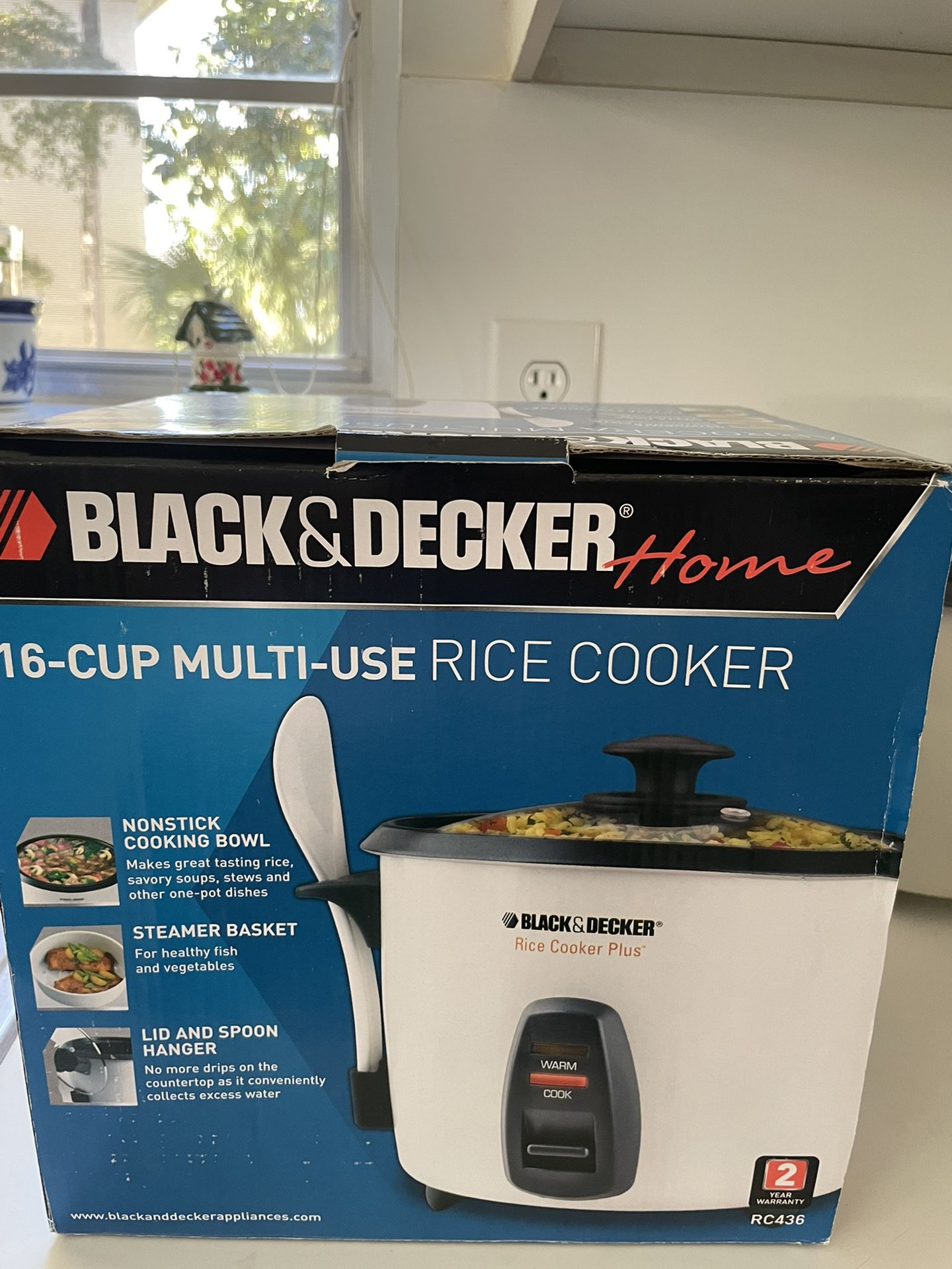 Black & Decker 16-Cup Rice Cooker, Black 