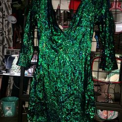 Vestido De Fiesta Lentejuela Verde