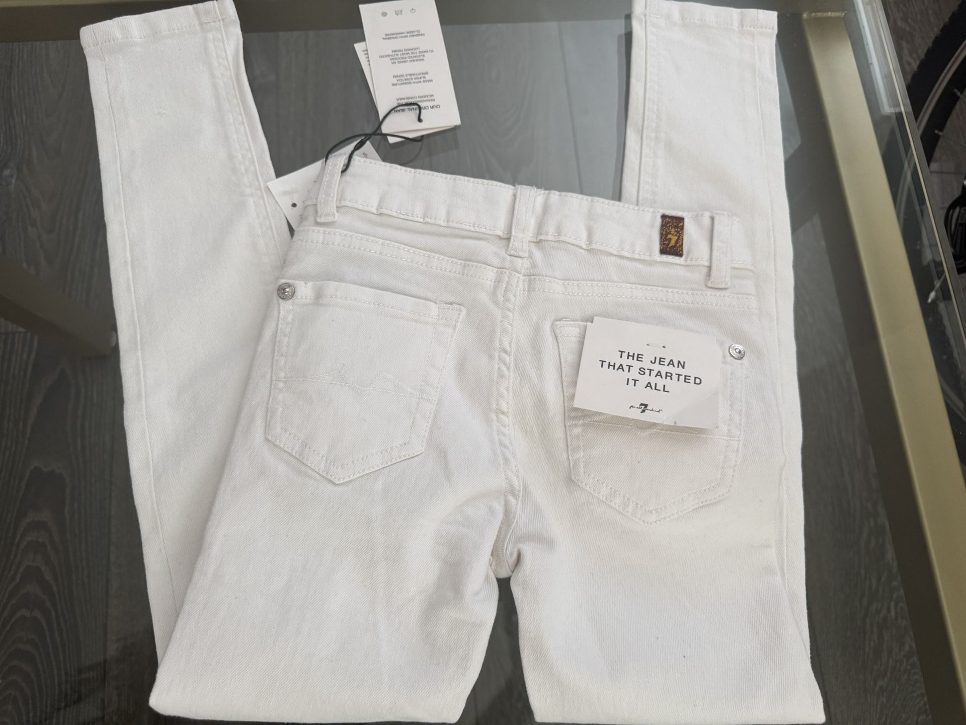 7 for all mankind girls white skinny jeans size 7
