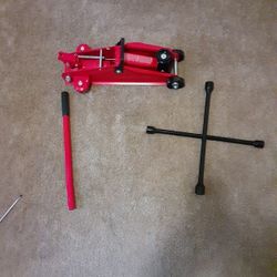 Car jack and lug wrench