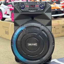  18” Rechargeable Portable Bluetooth Party Speaker w/ wireless mic