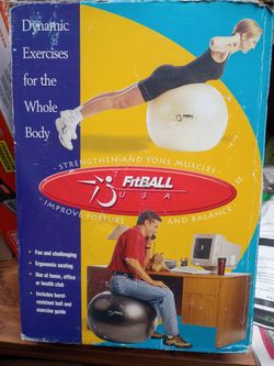 Used Fitball black 75 cm w/ inflator pump