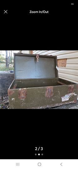 Vintage Military Metal Storage Trunk