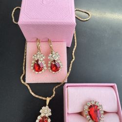 A set of ruby āācrystal necklaces