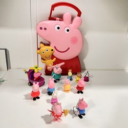 peppa pig case 11 pieces & 2 keychain