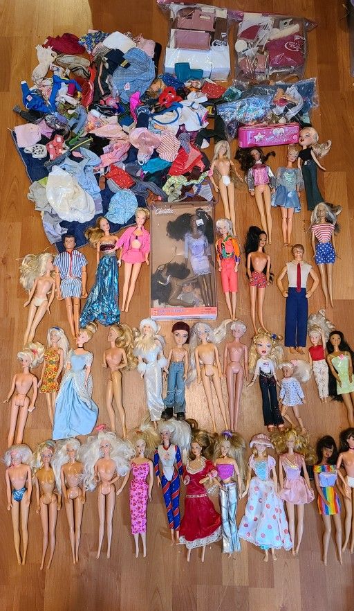 1966 - 90's Lot Of Barbie Dolls & More + Clothing & Dollhouse Furniture 