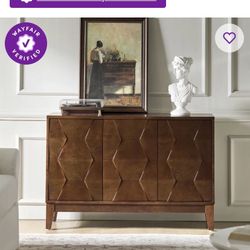 Mid century console table. 45” brown