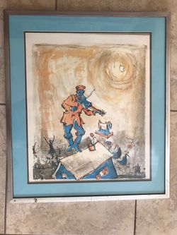 Hollingsworth “Fiddler” signed, framed, printed
