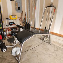 Universal Chrome Machines Lat Pulldown And Lying Leg Curl