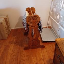 Solid Oak Comforter Rack