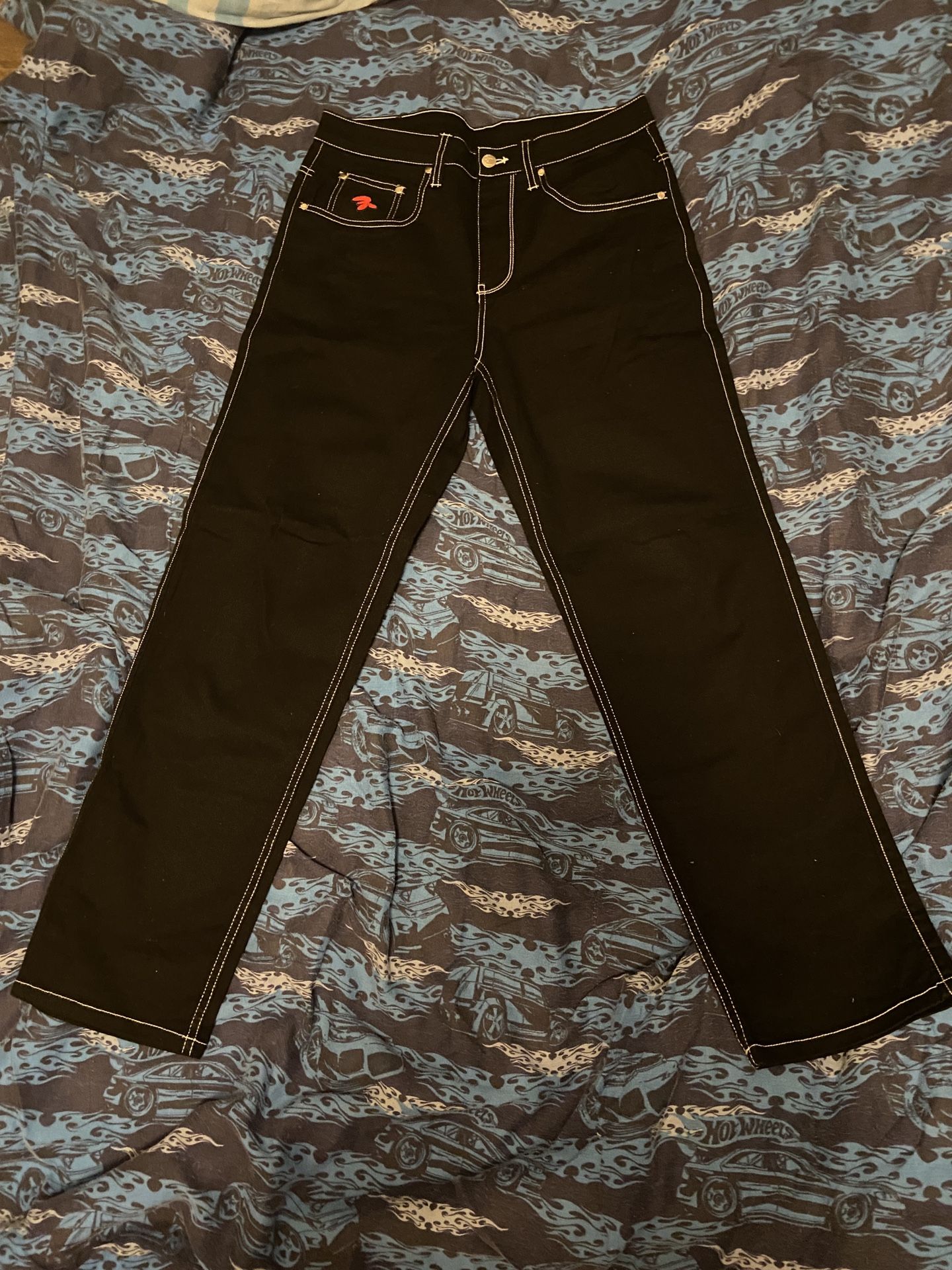 Salem7 Pentagram Black Denim Jeans