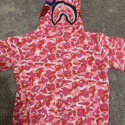 BAPE ABC Camo Shark Full Zip Hoodie 'Pink'