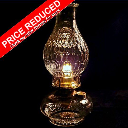 REDUCED/Vintage Hurricane Lamp