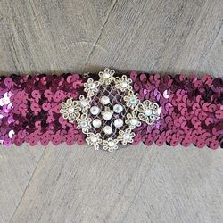 Burgundy Sequence Prom Wedding Garter 