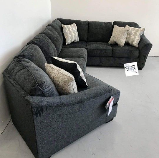 Dark Gray Almost Black U Shape Large Comfy Deep Seating Modular