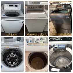 Washer Kenmore 3.8 cuft $220 LG washer 5.0 cuft $230 Samsung washer 5.2 cuft