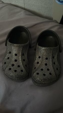 Black Glitter Crocs