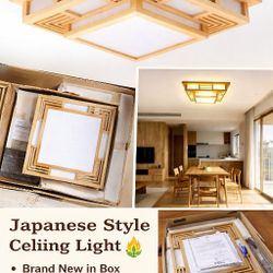 🪵✨ Japanese Style Ceiling Light (LED)