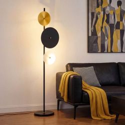 65 in. Black Mid Century Modern 3-Light Dimmable Standard Floor Lamps