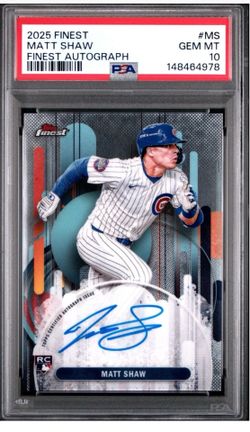 2025 Topps Finest Matt Shaw Rookie Auto PSA 10