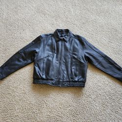 River Road Mens XXL Black Leather Motorcycle Jacket  