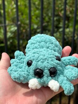 Crochet Teal Jumping Spider plushie 🕷️