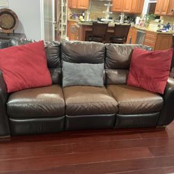 3-Piece Leather Recliner Sofa Set